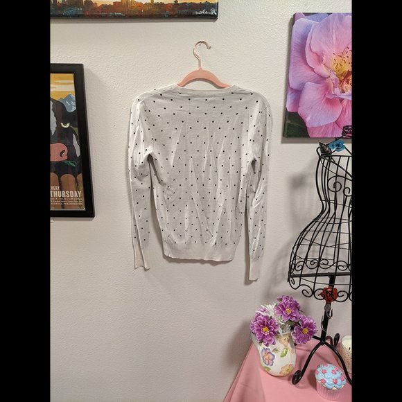 Equipment Femme Black & White Silk Polka Dot Long Sleeve Top Size XS - Picture 4 of 4